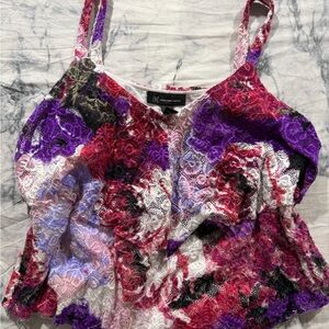 INC International Concepts Purple & Pink Lace Floral Cami